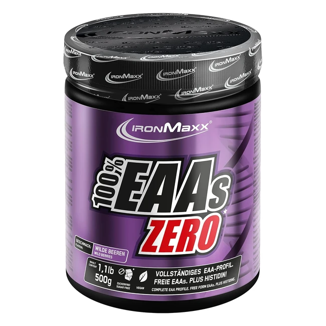 Ironmaxx 100% EAAS Zero Amino Acid Powder - Wildberry Flavor - 500g