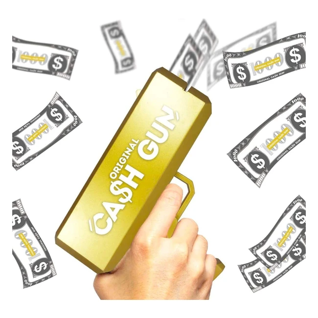Cash Gun Originale Money Gun Oro - Fai Piovere Banconote - Incluso 100 Banconote False