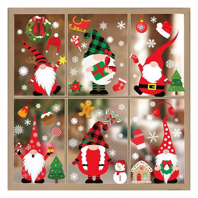 Partypoter Christmas Window Stickers - Premium Quality - 316pcs - Perfect for Xmas Decorations