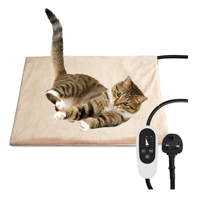 NICREW Pet Heating Pad with Auto Shut Off - Adjustable Temperature - Safe for Cats and Dogs - 40x45 cm
