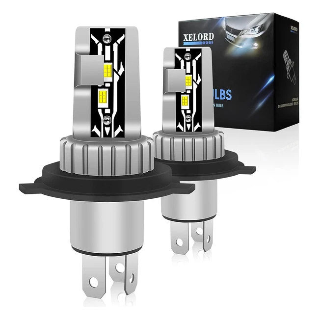 Ampoules LED H4 6000K Blanche - Xelord - Pack de 2