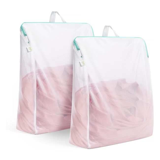 Lot de 2 sacs à linge Otraki pour machine à laver - 50x60 cm - Maille fine - Fermeture éclair - Résistant