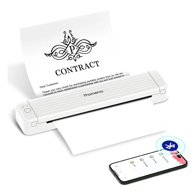 Imprimante portable A4 Phomemo P831 - Transfert thermique 300 dpi - Voyage, tatouage, maison et bureau
