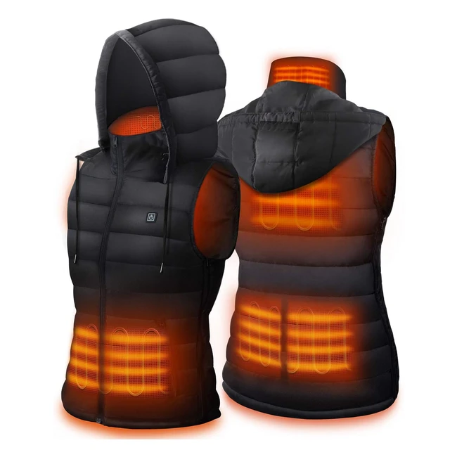 Dr. Prepare Heated Gilet - Winter Hooded Outerwear for Men & Women - USB Electric Clothing Vest - 3 Heating Levels - Adjustable Size