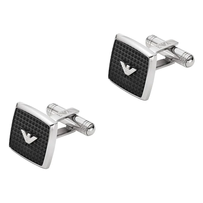 Emporio Armani Cuff Links for Men - Stainless Steel Length 15mm Width 15mm He