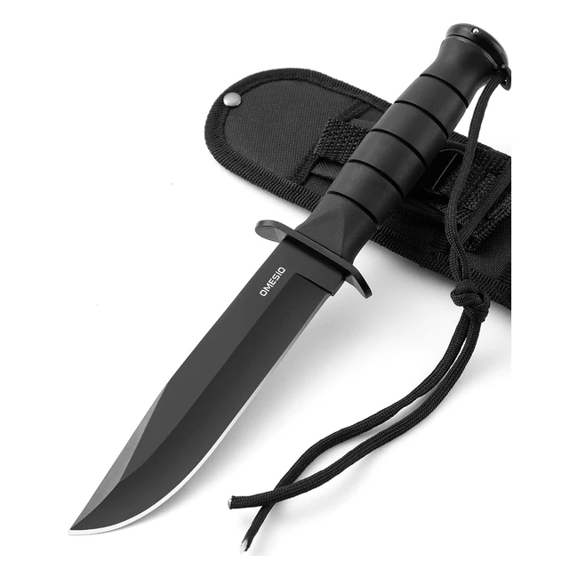 Couteau de Survie Omesio - Lame Fixe en Acier 5CR13MOV - Poigne Ergonomique