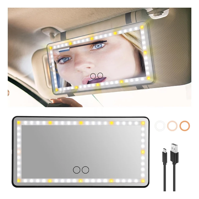Specchio Trucco LED Car Touch Screen - Tre Colori Regolabile - Portatile