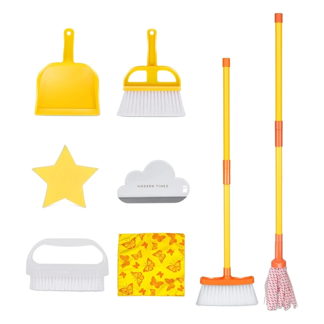 Kit de nettoyage pour enfants - 8 pices - Balai pelle chiffon - Jouet duca