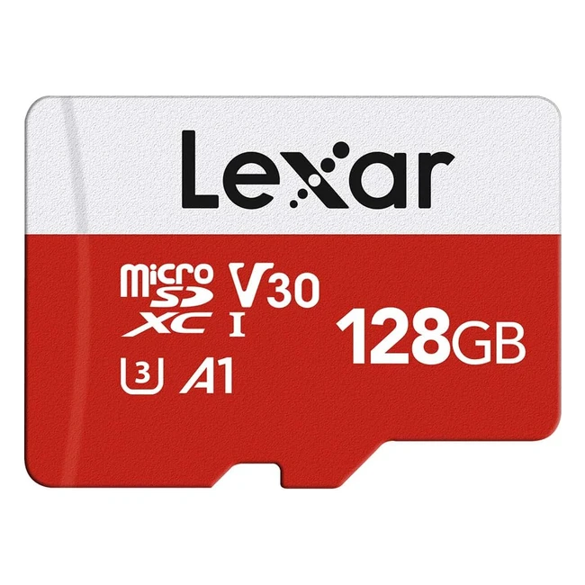 Carte mémoire micro SD Lexar 128 Go - Adaptateur inclus - Vitesse de lecture jusqu'à 100 Mo/s - Idéale pour caméra, téléphone, Switch
