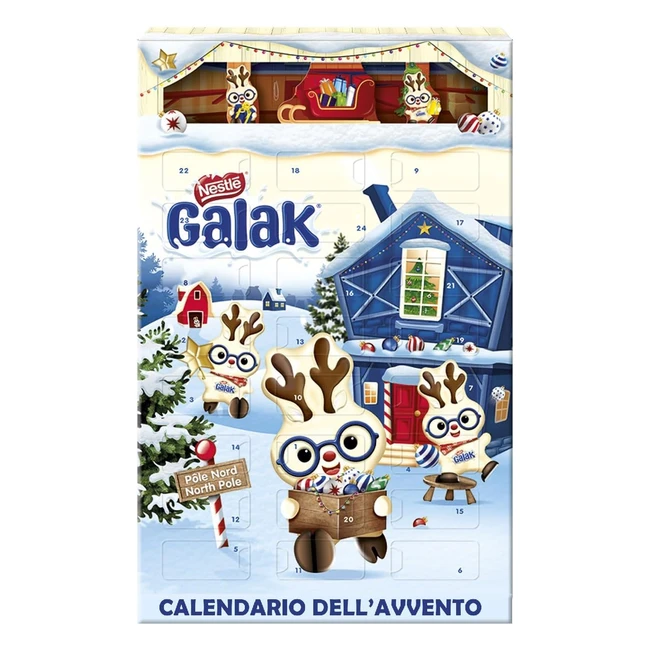 Calendario Avvento Galak 2023 - Snack Cioccolato Bianco Ripieni Cereali 1968g