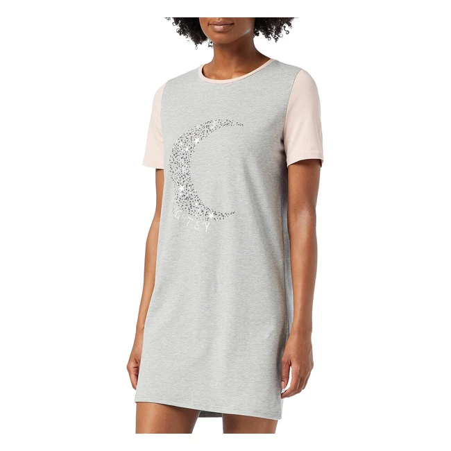 Camicia da notte Iris Lilly in cotone jersey grigio melange - Taglia 40