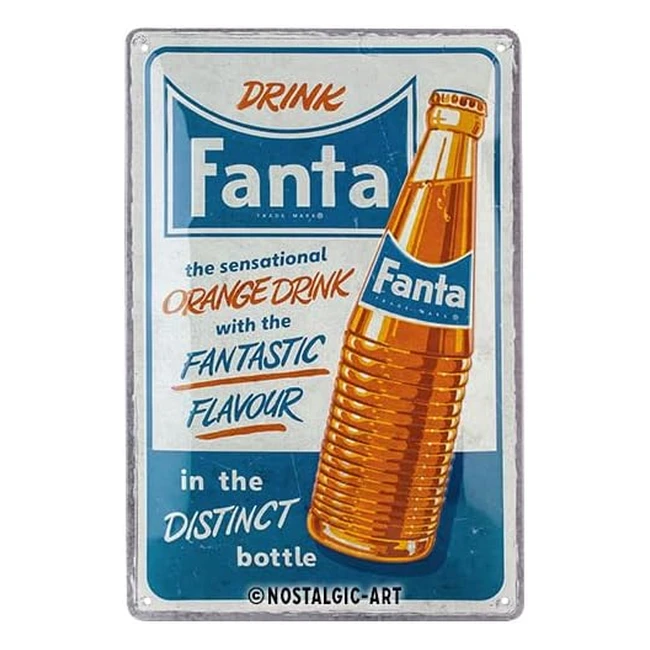 Targa Vintage Fanta Sensational Drink - Idea Regalo Bar - Design Retrò - 20x30 cm