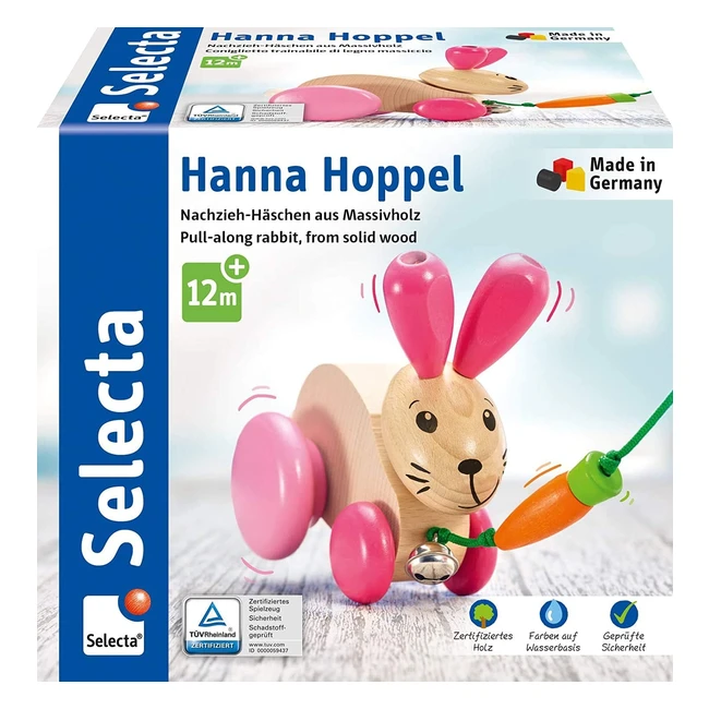 Conejo Hanna Hoppel Retirada - Color 13 cm - Ref. 62023 - Juguete de Madera