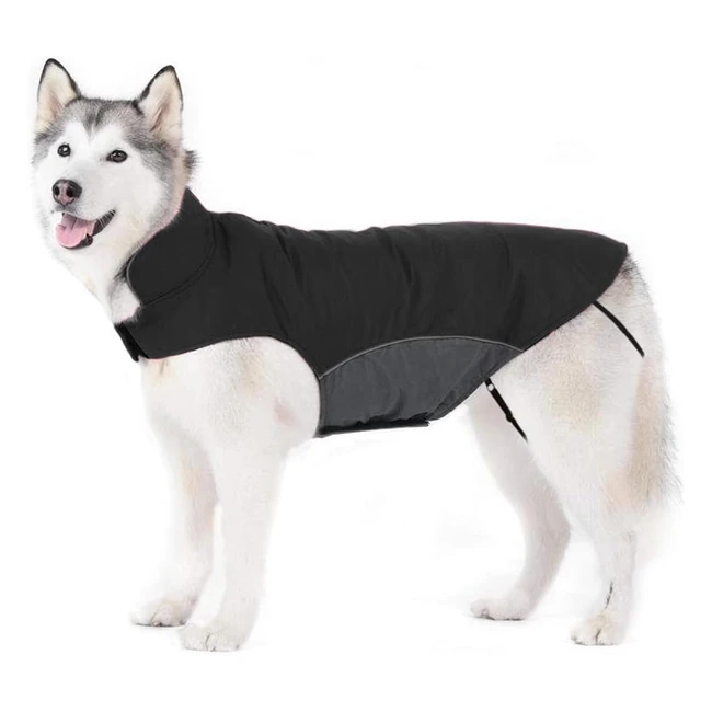 Abrigo para perros invierno, impermeable y forrado de polar, negro 5XL