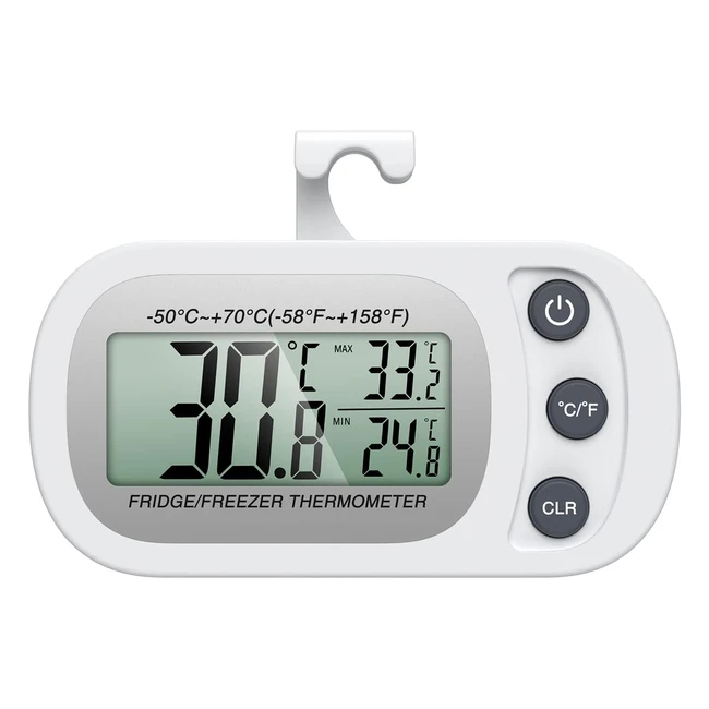 Thermomètre Réfrigérateur Frigidaire Numérique - Facile à Lire - Fonction Max/Min - Maison, Restaurants, Bars, Cafés - Blanc