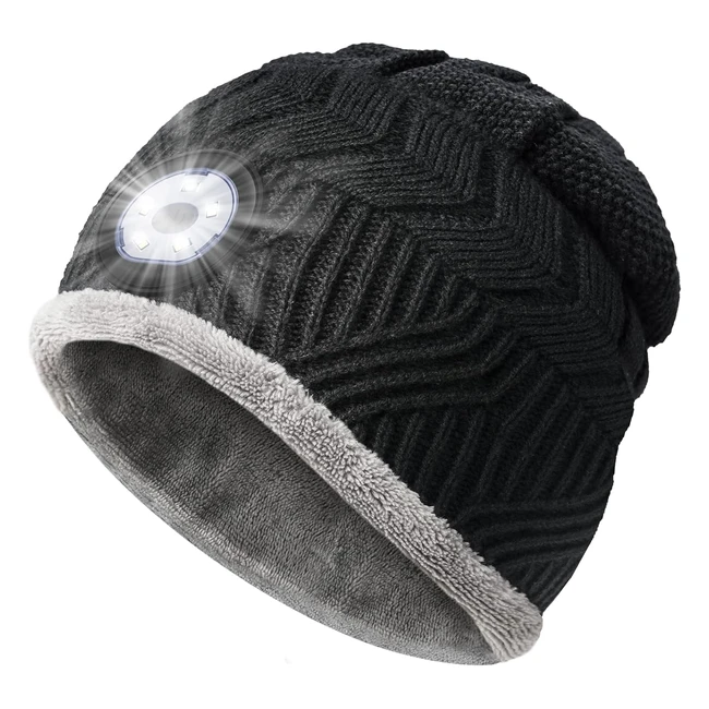 Bonnet LED pour homme - Cadeau original de Noël - Réf. XYZ - Idéal pour les motards et les pêcheurs
