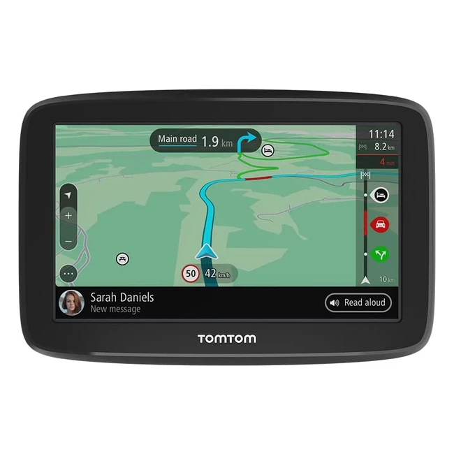 TomTom GPS para coche Go Classic 6'' con tráfico y prueba de radares | TomTom Traffic | Mapas de la UE | Actualizaciones vía WiFi | Soporte reversible