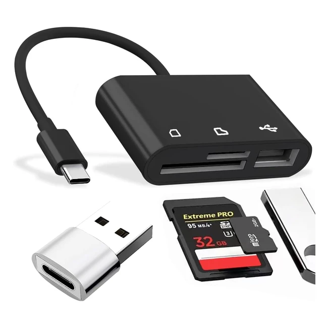 Lettore Schede SD 6 in 1 - USB-C - Compatibile con Android - Portatile
