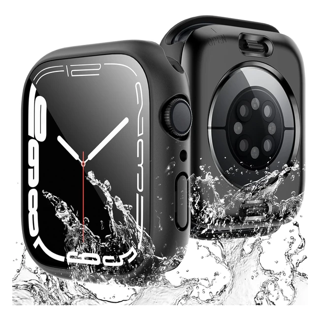 Cover Impermeabile Apple Watch Series 987 da 45mm - Protezione Completa, Vetro Temperato 9H