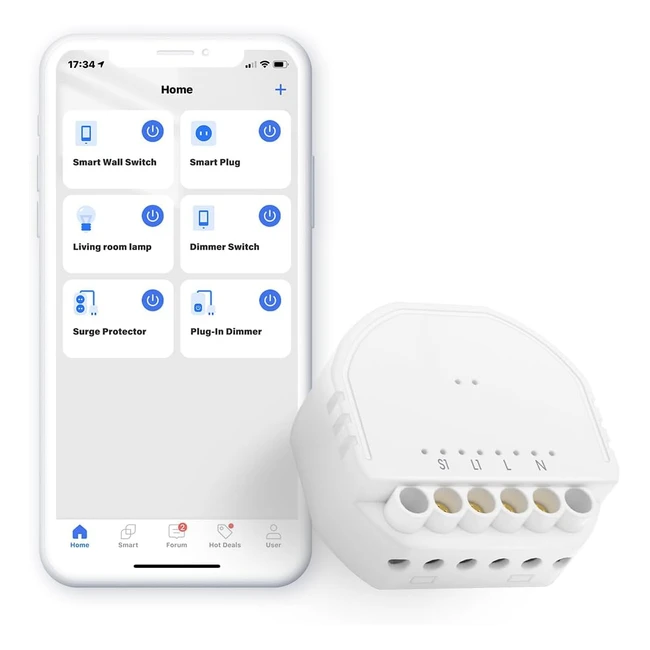 Meross Smart Interruttore WiFi Alexa - Interruttore Luce Intelligente 1 Gang - Compatibile con Alexa, Google Home e SmartThings - Comando Vocale