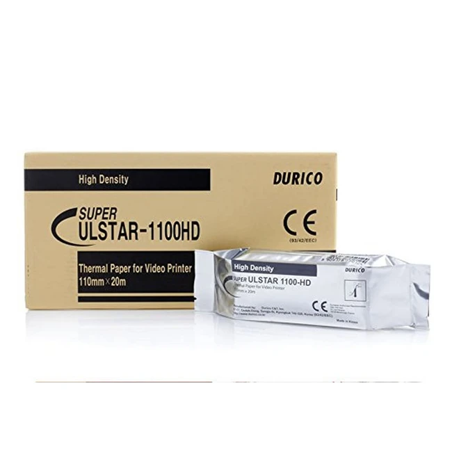 Durico 72747 Carta Videostampante Compatibile Sony UPP110HG - Alta Densità 110mm x 20m - 5 Rotoli