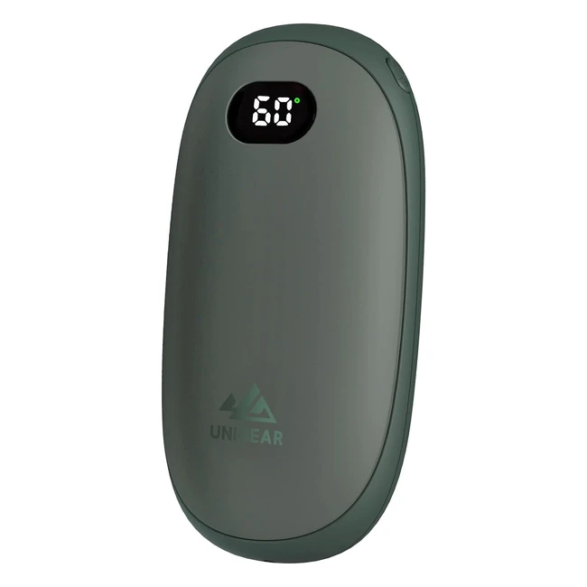 Unigear Scaldamani Ricaricabile 5200mAh USB - Riscaldamento da 35-55°C - Schermo Digitale - Ideale per Raynaud e Outdoor