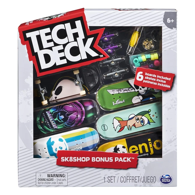 Pack 6 Tablas Tech Deck Finger Skate 96mm - Sk8shop Bonus Pack 6062867