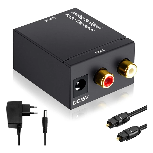 Convertitore Audio Analogico a Digitale RCA a Digitale Adattatore Audio Stereo LR Input Ottico Coassiale SPDIF Toslink Output