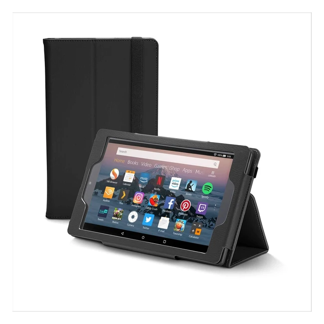 Nupro Premium Folding Case for Fire HD 8 Tablet - Black  Ref 8th Gen 2018  Ha
