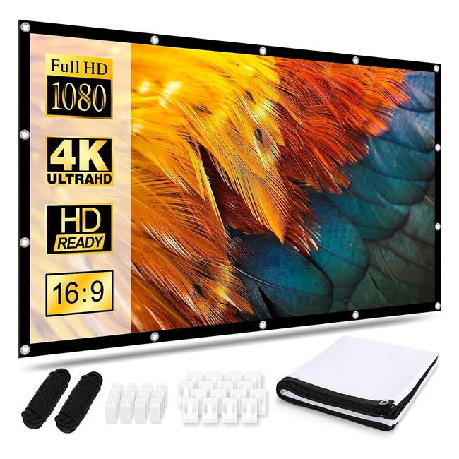 120 inch Portable Projector Screen HD 4K Foldable Anti-crease Doublesided Pr