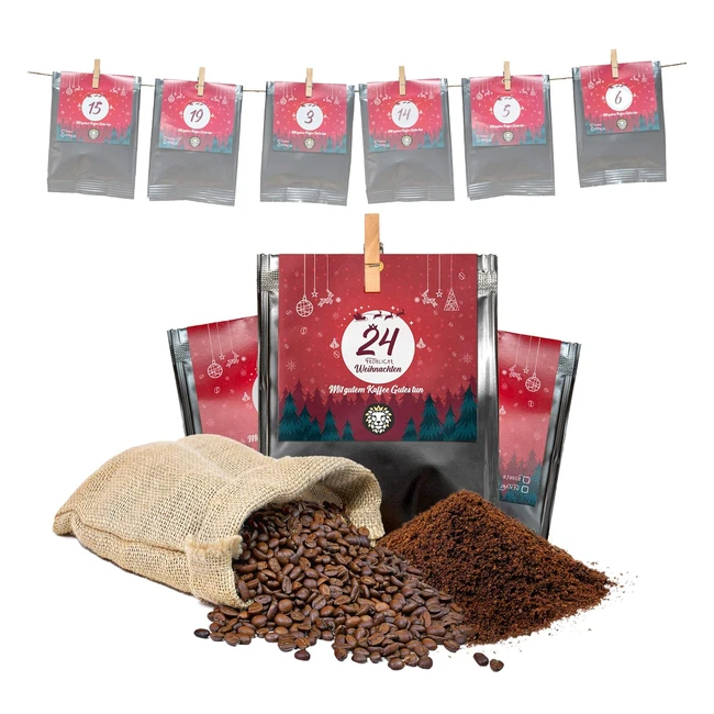 Premium Kaffee Adventskalender 2023 - Liebevoll geröstet von Menschen mit Behinderung - Kaffee Geschenk für Männer und Frauen - Fair Trade - 24x30g Kaffeebohnen