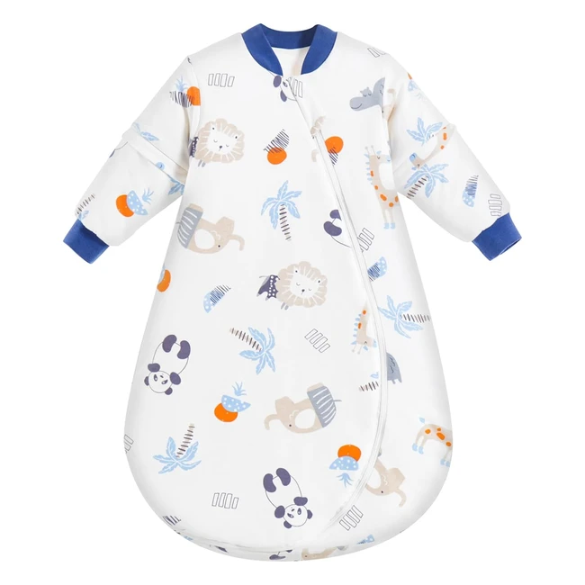 Mikafen Baby Sleeping Bag - Long Sleeves, Winter 3.5 Tog, 100% Organic Cotton, 28-32in/6-18 Months