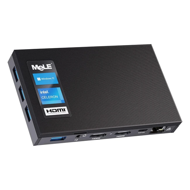 Mele Quieter3Q Lüfterloser Mini-PC Windows 11 Pro Celeron N5105 16GB 512GB HDMI WiFi 6 Gigabit Ethernet