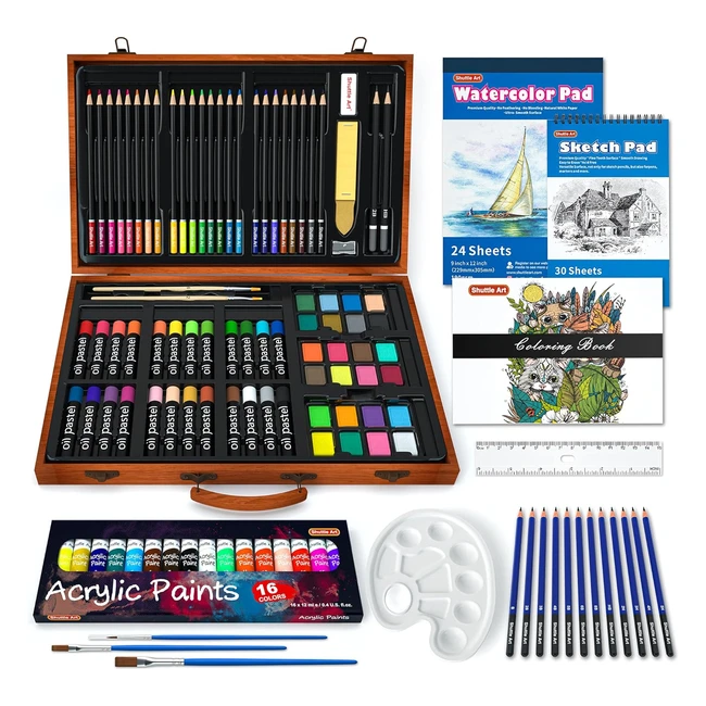 Shuttle Art 118 Piece Deluxe Art Set - Professional Artist Tools for Drawing and