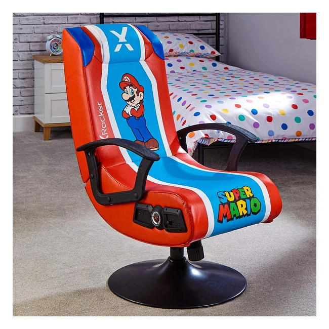 Official Nintendo Super Mario Gaming Chair - Foldable Audio Gaming Pedestal
