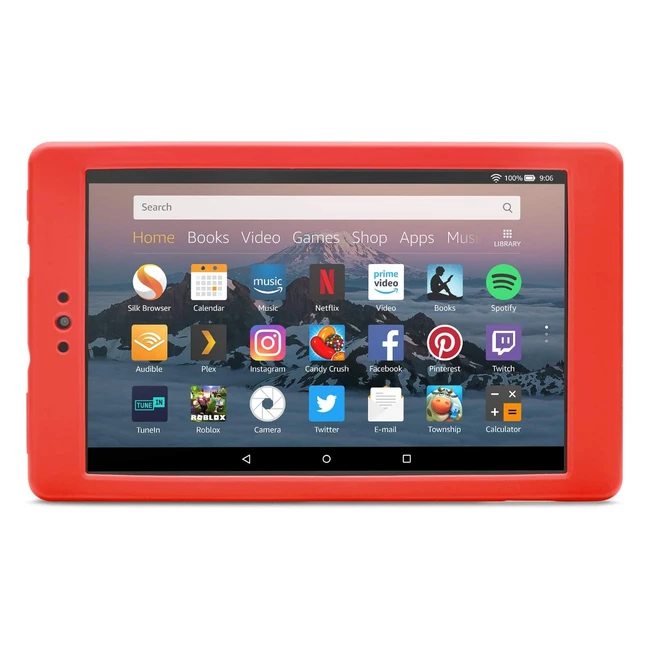 Nupro Shockproof Case for Fire HD 8 Tablet - Red Protects Against Bumps and Dro