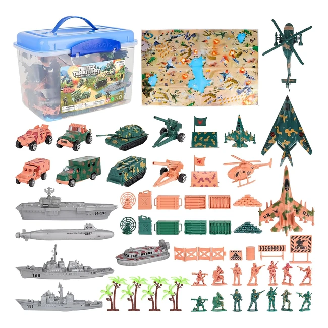 Set militaire DEAO avec 56 accessoires - Jeu pour les petits aventuriers