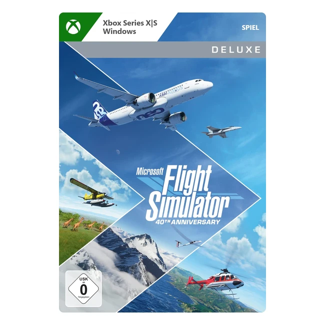 Microsoft Flight Simulator 40. Jubiläumsausgabe Deluxe Edition Xbox Windows 10 Download-Code