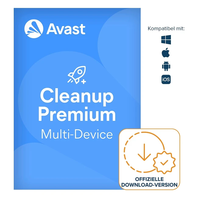 Avast Cleanup Premium - Entfernt Junk-Dateien und beschleunigt das System - Windows, macOS und Android - 10 Geräte - 1 Jahr - Aktivierungscode per E-Mail
