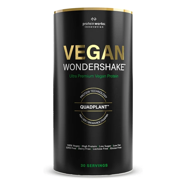Protein Works Wondershake Vegan - Frullato Vegano Proteico 30 Porzioni - Brownie Menta Cioccolato