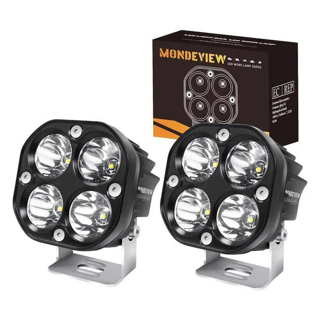 Phare LED Moto Mondeview 40W 4000lm 936V - 3 Modes Intensité de la Lumière
