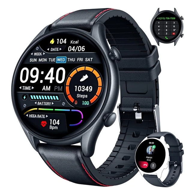 Reloj Inteligente Hombre Pulsmetro Impermeable IP68 - Smartwatch Multifuncional con Monitor de Sueño, Calorías y Cronómetro - 132 Pulgadas - Para iOS Android