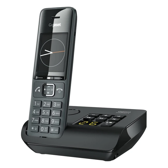Gigaset Comfort 520A Schnurloses DECT-Telefon mit Anrufbeantworter, elegantes Design, beste Audioqualität, Freisprechfunktion, Komfort-Anrufschutz, Adressbuch mit 200 Kontakten, Titanium Schwarz