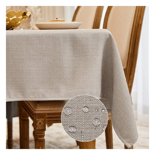 Waiter Tree Heavy Weight Classic Table Cloth | Faux Linen | Wrinkle & Water Resistant | Kitchen & Dining Decoration