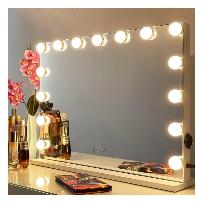 Miroir Maquillage Hollywood LED 15 Ampoules - Commande Tactile