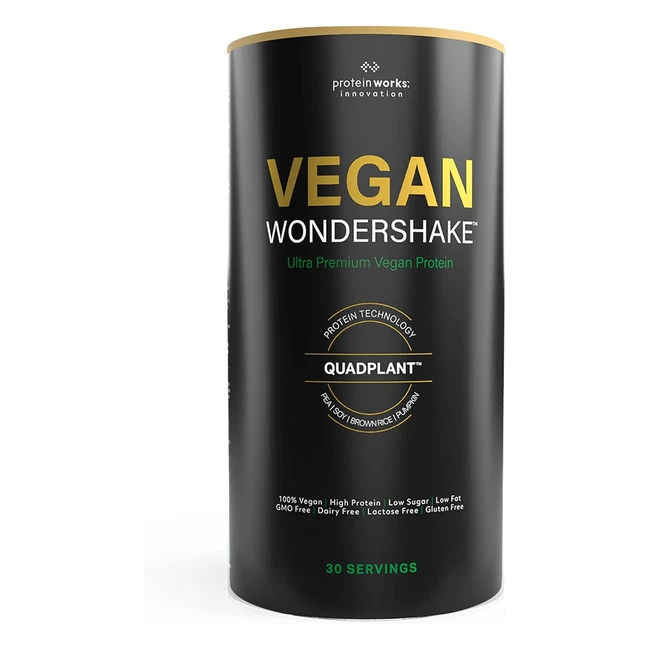Protein Works Vegan Wondershake - Frullato Vegano Proteico - Gusto Delizioso - 30 Porzioni