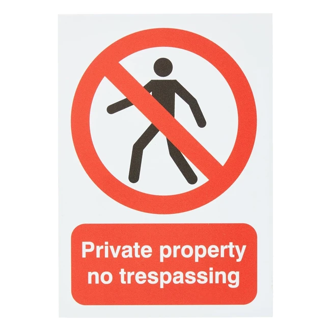 Private Property No Trespassing Sign - High Quality, Rigid Polypropylene - FPH05551R
