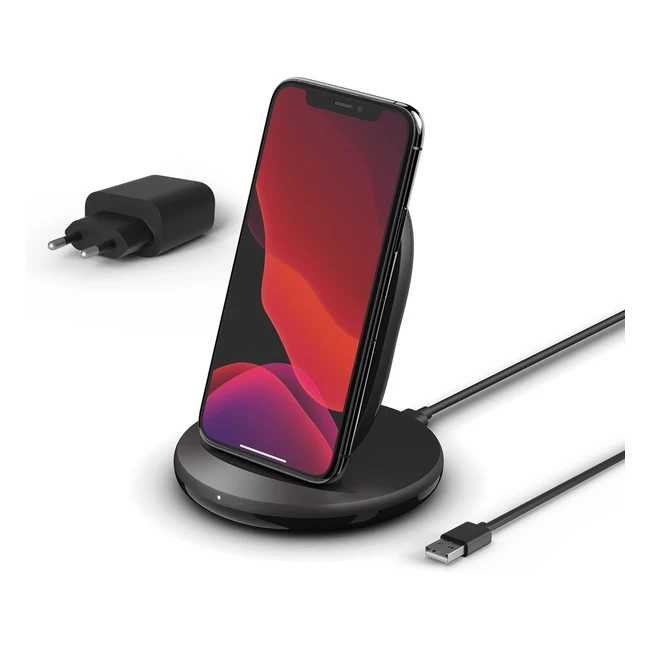 Belkin BoostCharge 10W Wireless Charger - Schnelles kabelloses Ladegerät für iPhone oder Geräte von Samsung und Google - Schwarz