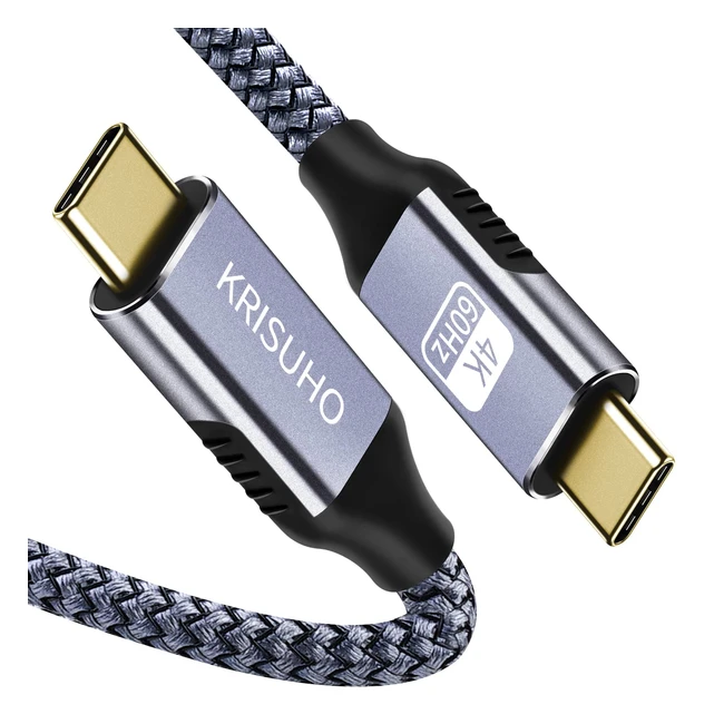 Krisuho USB C to USB C 32 Gen22 Cable 6.5ft/2m - Fast Data Transfer, 4K Video, 100W PD Charging