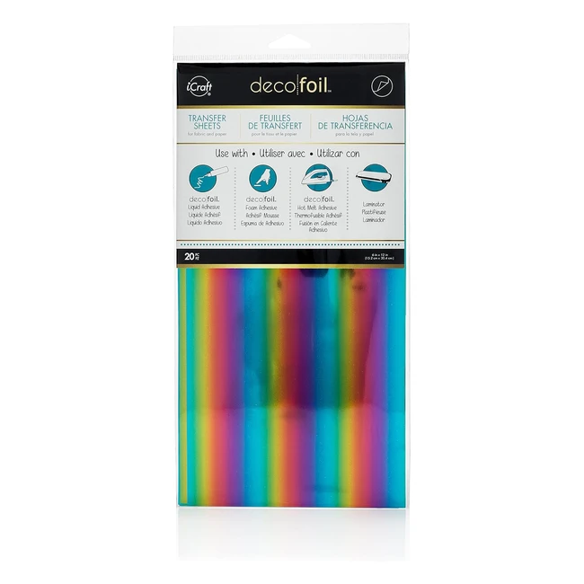 Pellicola Decorativa Termo Web 15x12 cm - Confezione da 20 - Colore Arcobaleno